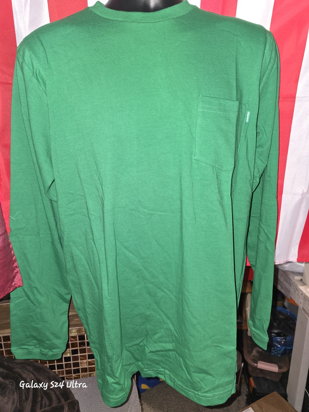 Supreme Green Long Sleeve Pocket Tee